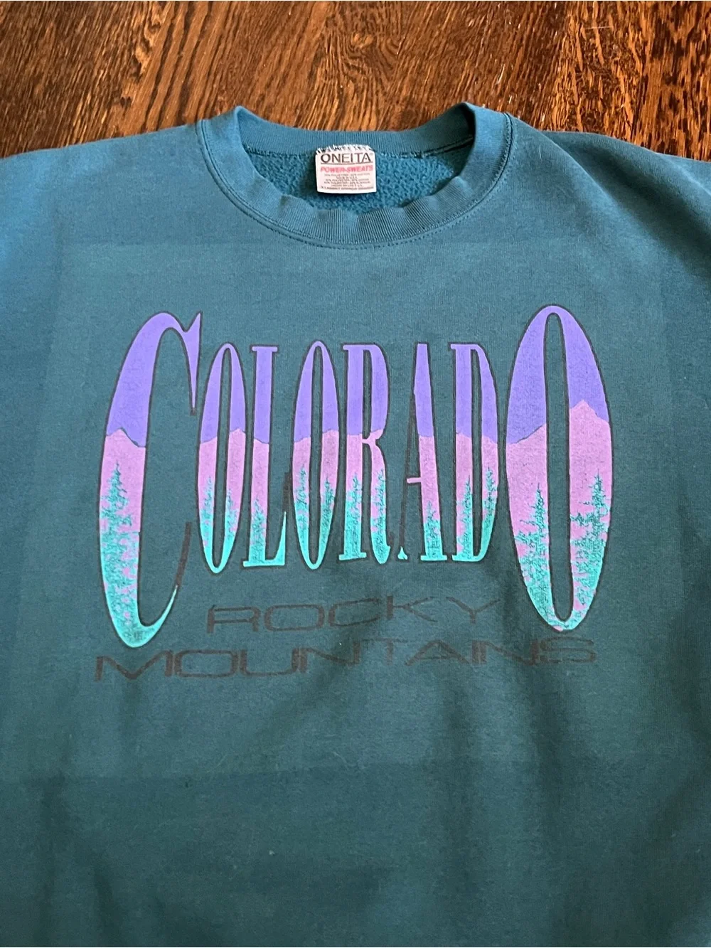 Colorado Graphic Teal Crewneck Sweatshirt